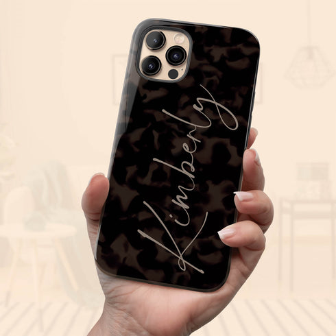 Tortoiseshell Custom Signature Name iPhone Case
