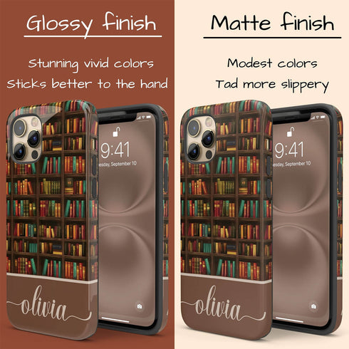 Custom Name Bookshelf Academia iPhone Case