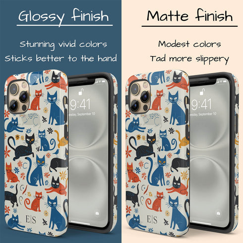 Custom Initials Tabby Cat Lovers iPhone Case