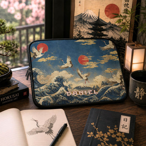 Personalized Cranes of Fuji Laptop Sleeve