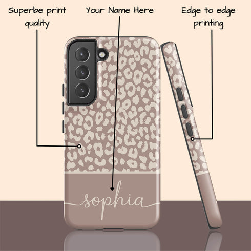 Boho Leopard Custom Name Galaxy Case