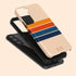 Custom Initials Retro Stripes Galaxy Case
