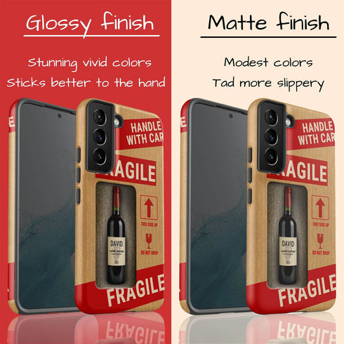 Personalized Fragile Wine Bottle Galaxy Case