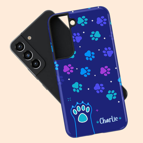 Custom Name Cat Paws Galaxy Case