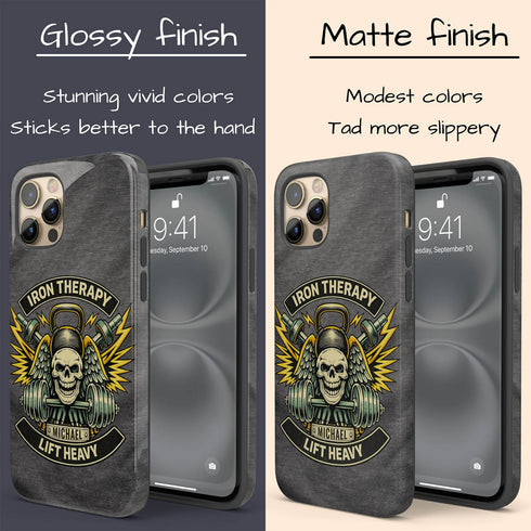 Personalized Gym Rat Iron Therapy iPhone Case