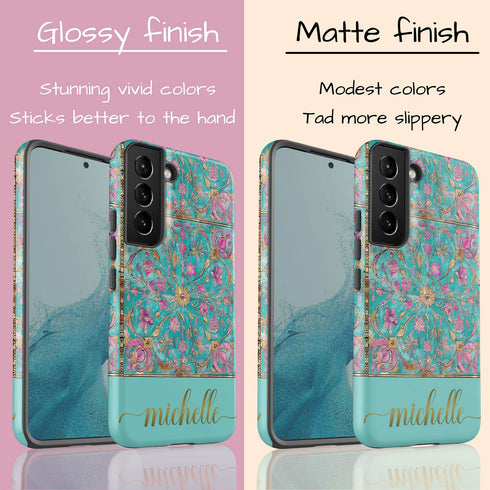 Custom Name Mandala Boho Floral Galaxy Case