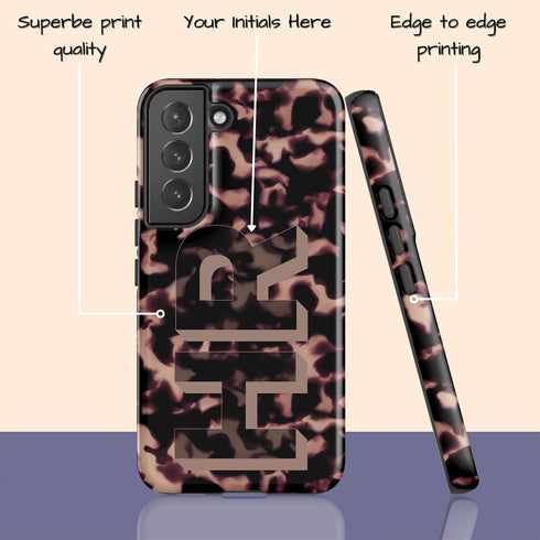 3D Camo Initials Dark Tort Galaxy Case