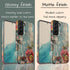 Custom Initials Boho Chic Vintage Floral Galaxy Case