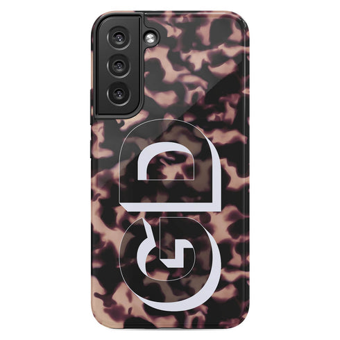 3D Camo Initials Dark Tort Galaxy Case