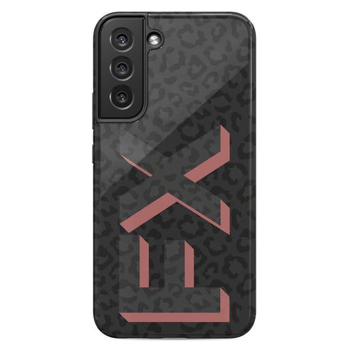 3D Initials Dark Leopard Galaxy Case - Vertical