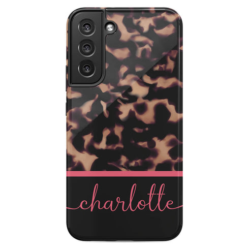 Custom Name Dark Tortoiseshell Galaxy Case
