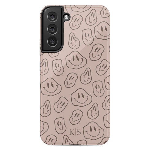 Melting Smiley Face Custom Initials Galaxy Case