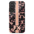 3D Striped Pattern Initials Dark Tort Galaxy Case