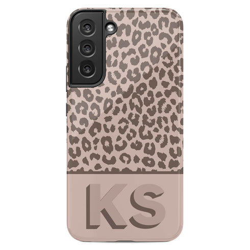 Boho Leopard 3D Initials Galaxy Case