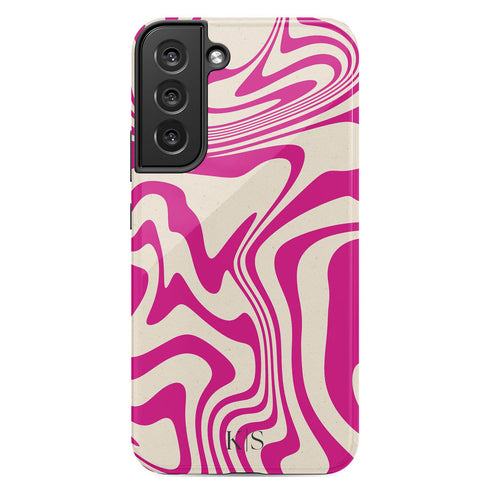 Custom Initials Swirl Wavy Marble Galaxy Case