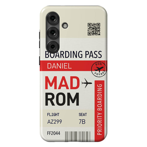 Personalized Tropical Getaway Boarding Pass Galaxy Case