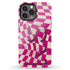 Groovy Checkerboard 3D Initials iPhone Case