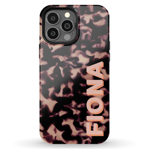 3D Custom Name Dark Tort iPhone Case