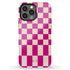 Custom Initials Retro Checkerboard iPhone Case