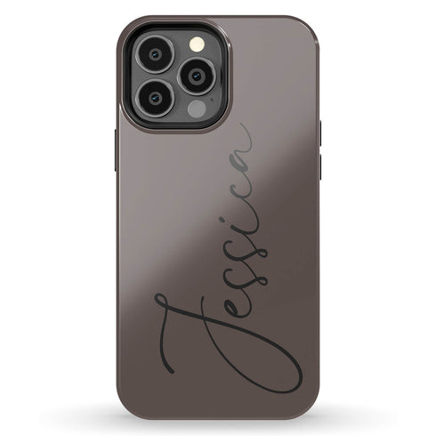 Custom Signature Name Earth Tones iPhone Case - Dark