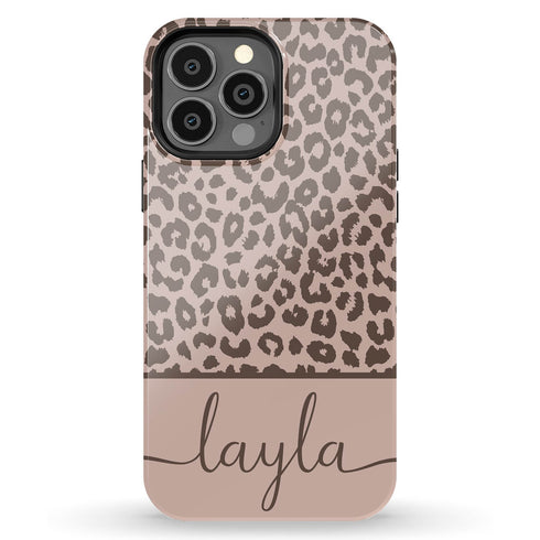 Boho Leopard Custom Name iPhone Case