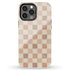Custom Initials Watercolor Checkerboard iPhone Case