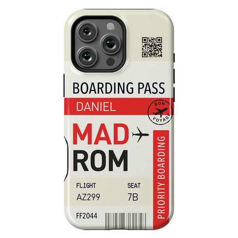 Personalized Tropical Getaway Boarding Pass iPhone Case