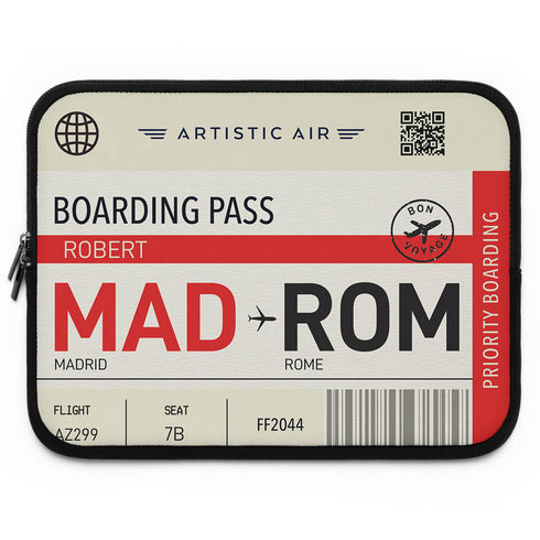 Personalized Boarding Pass Laptop Sleeve