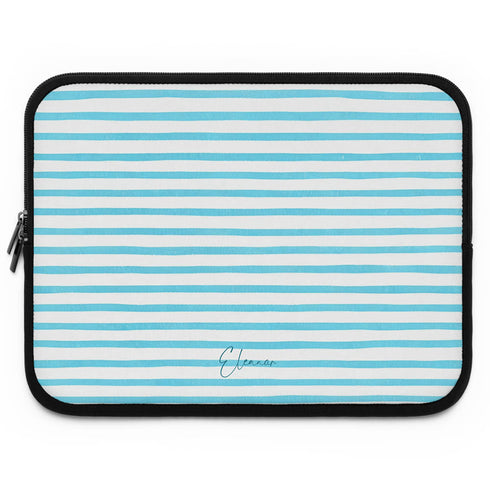 Personalized Coastal Stripes Laptop Sleeve