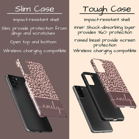 Boho Leopard Custom Name Galaxy Case