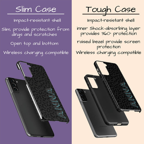 3D Custom Name Dark Leopard Galaxy Case