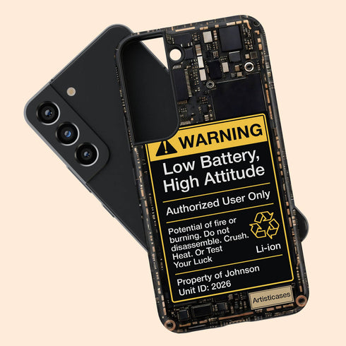 Personalized Tech Humor Warning Circuit Board Galaxy Case