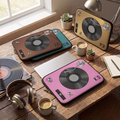 Personalized Classic Vinyl Record Player Laptop Sleeve