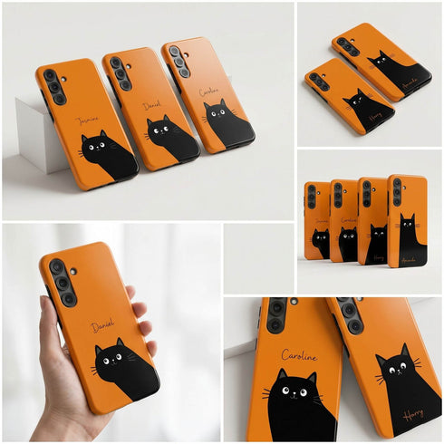 Personalized Cute Cat Mood Galaxy Case