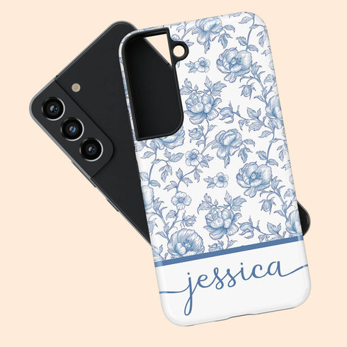 Custom Name French Toile De Jouy Galaxy Case V2