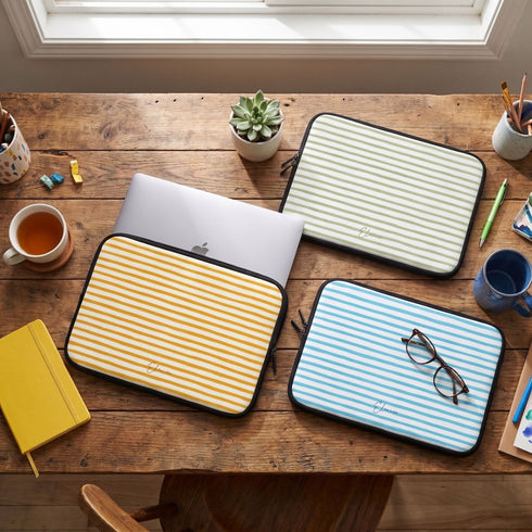 Personalized Coastal Stripes Laptop Sleeve