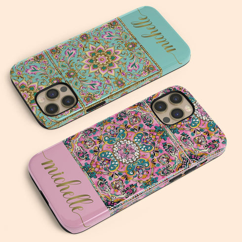 Custom Name Mandala Boho Floral iPhone Case