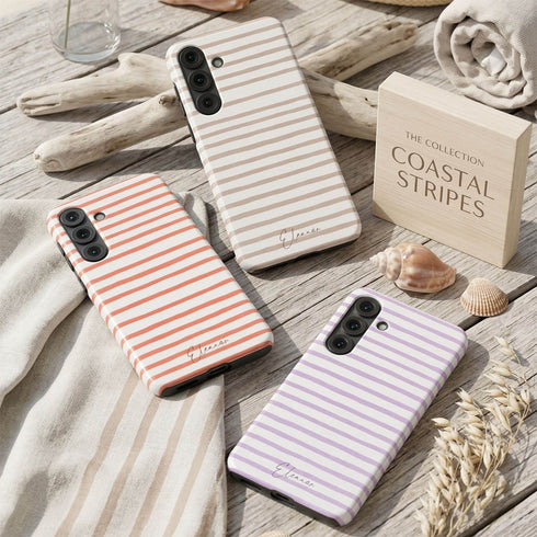 Personalized Coastal Stripes Galaxy Case