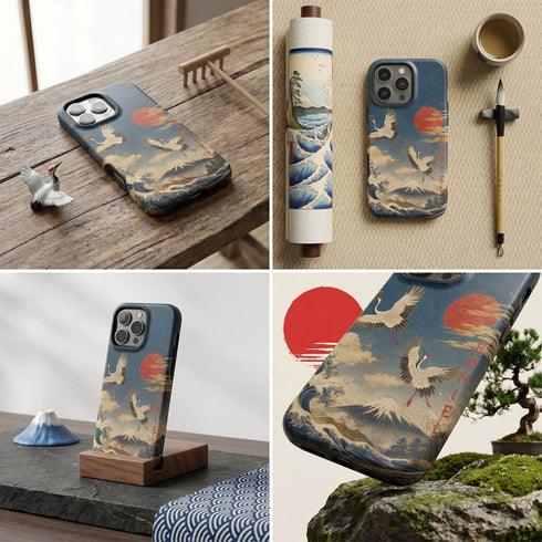 Personalized Cranes of Fuji iPhone Case