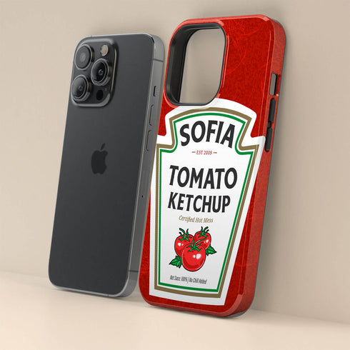 Personalized Tomato Hot Ketchup Bottle iPhone Case