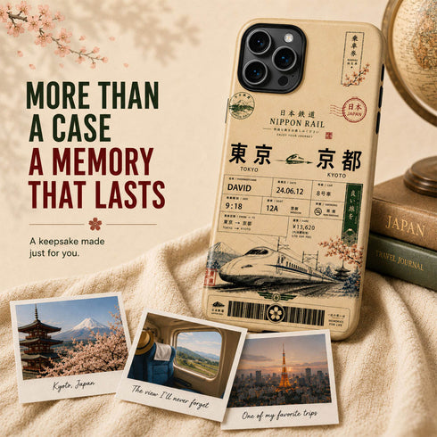 Personalized Vintage Japanese Train Ticket iPhone Case