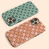Custom Initials Floral Checkerboard iPhone Case