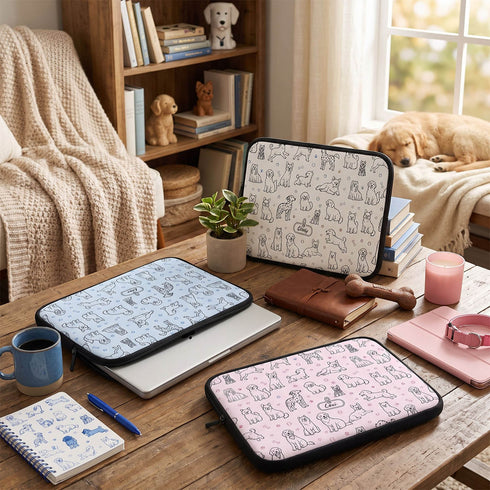 Personalized Dog Doodle Tag Laptop Sleeve