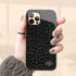 Dark Leopard Custom Curly Initials iPhone Case - Vertical