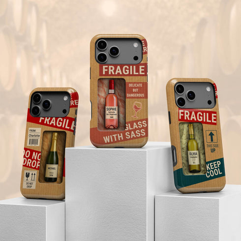Personalized Fragile Wine Bottle iPhone Case