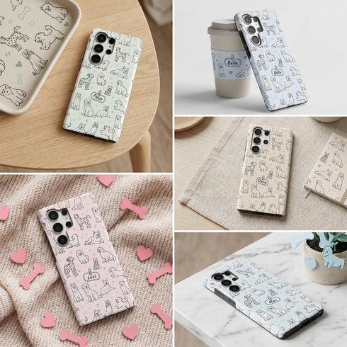 Personalized Dog Doodle Tag Galaxy Case
