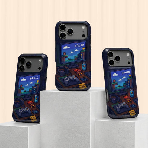 Personalized Retro Gamer Desktop iPhone Case
