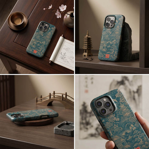 Personalized Golden Pagoda Garden iPhone Case
