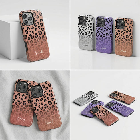 Personalized Leopard Glow iPhone Case