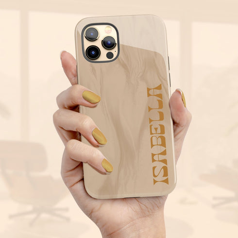 Neutral Earth Tones Custom Name iPhone Case